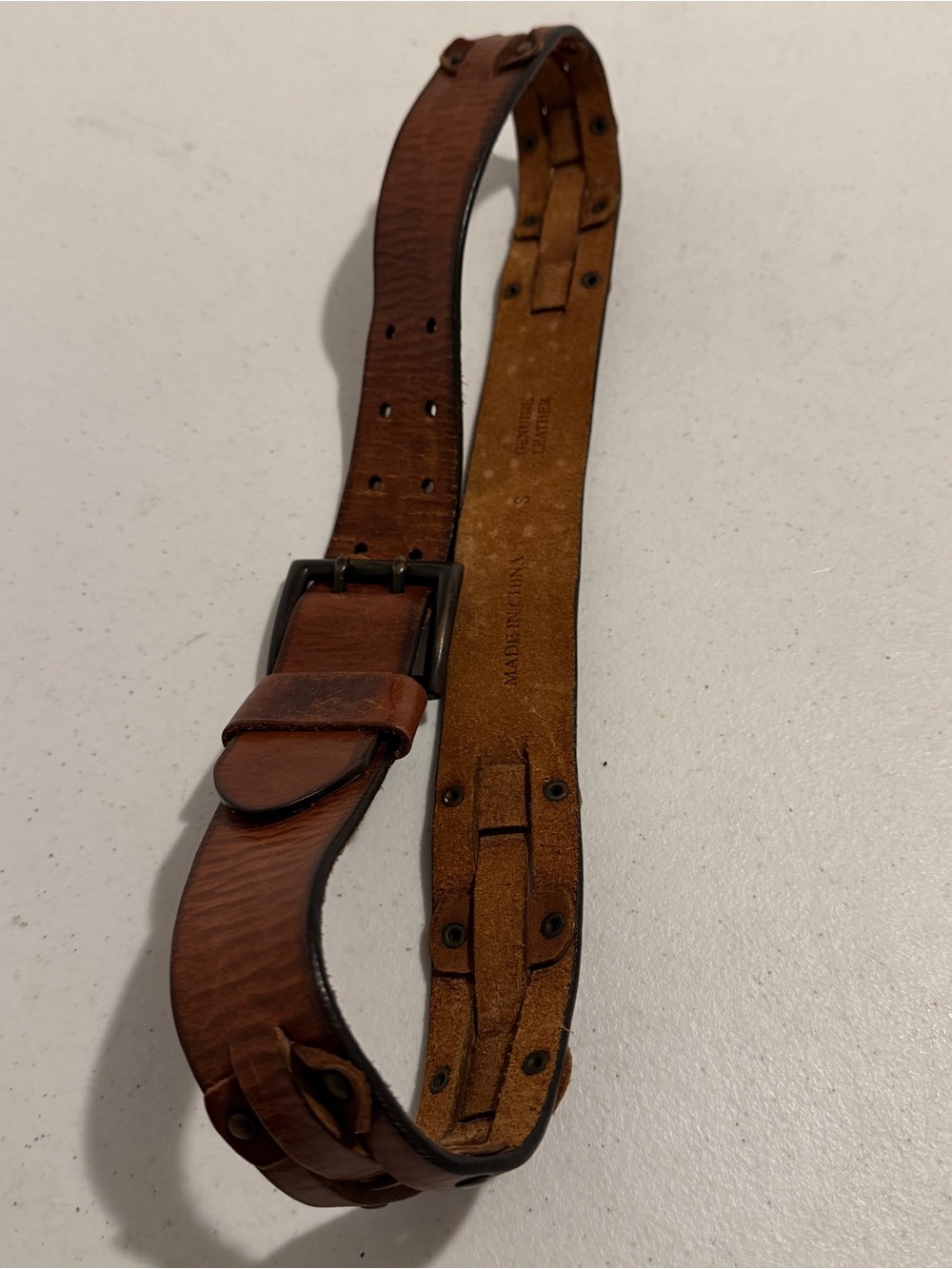 AMERCIAN EAGLE SIZE S LEATHER BRAIDED BELT CASUAL WESTERN RODEO COWBOY